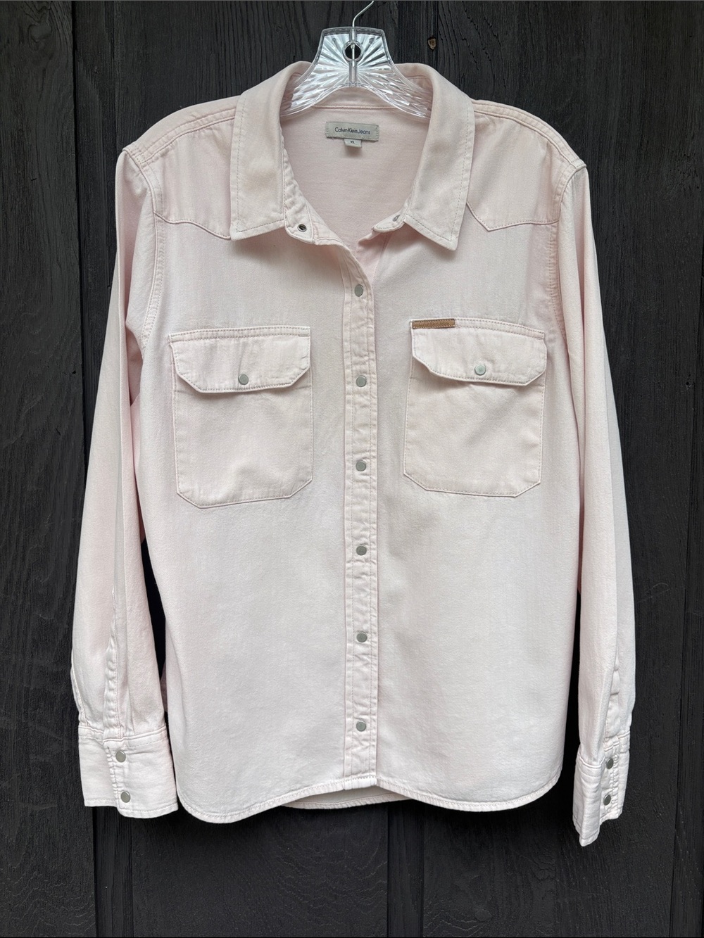 Calvin Klein Jeans Pale Pink Long-Sleeve Button-Down Shirt
